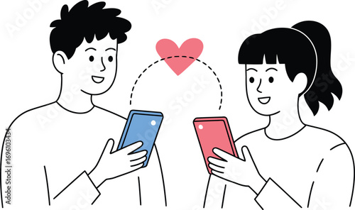 Share the love online using a dating app for connecting singles with a vibrant heart emoji