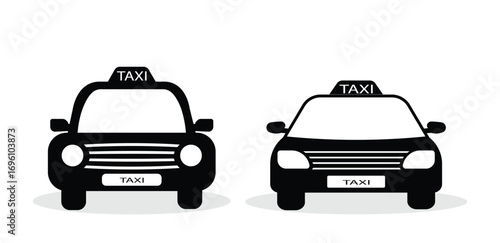 Taxi car vector illustration front view isolated on white background