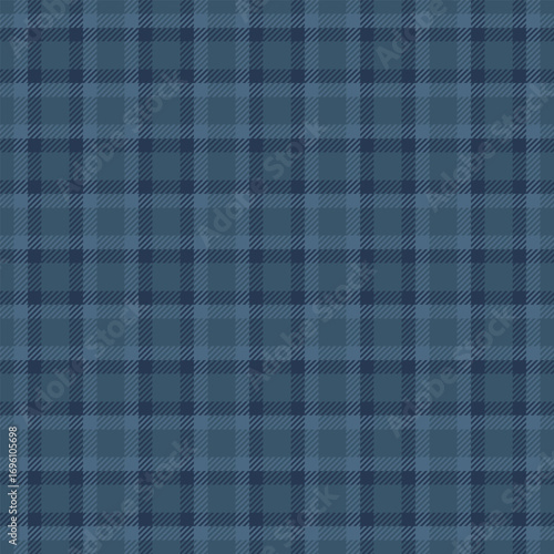 Valentines day plaid seamless fabric, service vector pattern texture. Self tartan check background textile in cyan and blue colors.