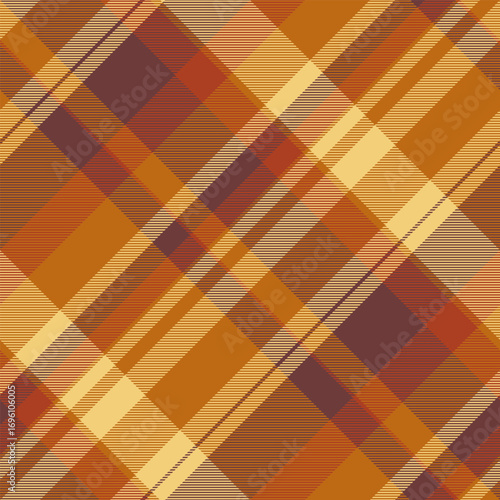 Jpg background fabric plaid, quiet seamless texture pattern. Down check vector tartan textile in red and orange colors.