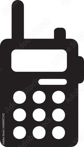 Silhouette of a walkie-talkie communication tool, simple editable vector illustration.