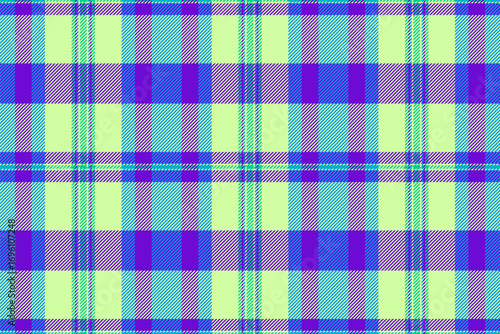 Purity background plaid pattern, print tartan seamless vector. Japan check texture textile fabric in green and violet colors.