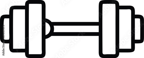 Simple Dumbbell Icon with Curved Handle weight exercise
