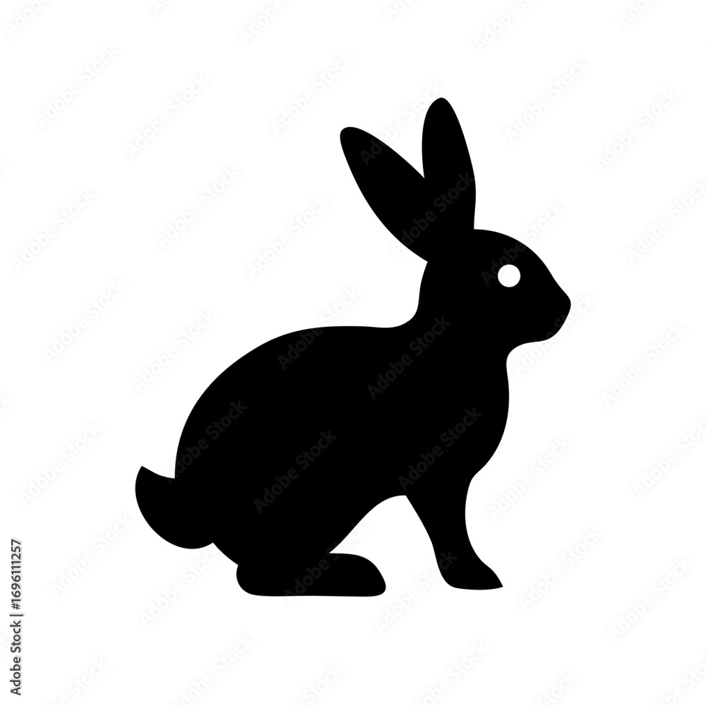 Obraz premium A minimalist silhouette of a rabbit with long ears and soft body