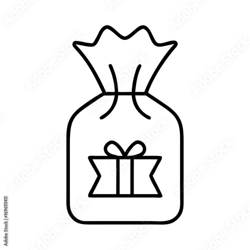 Gift bag filled with goodies, holiday giving and festive celebrations