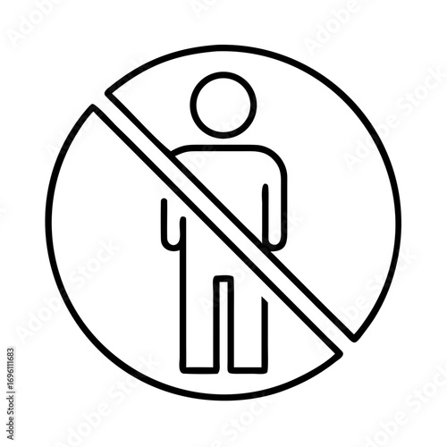 Prohibited Access Sign Illustrating No Entry for Pedestrians or People