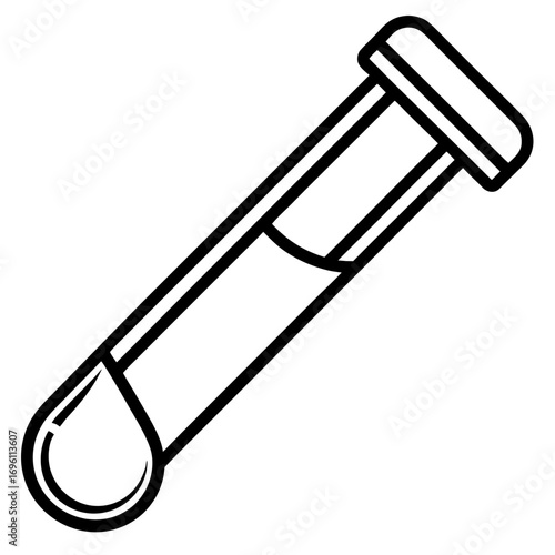 Medical Blood Sample Tube Line Art Vector