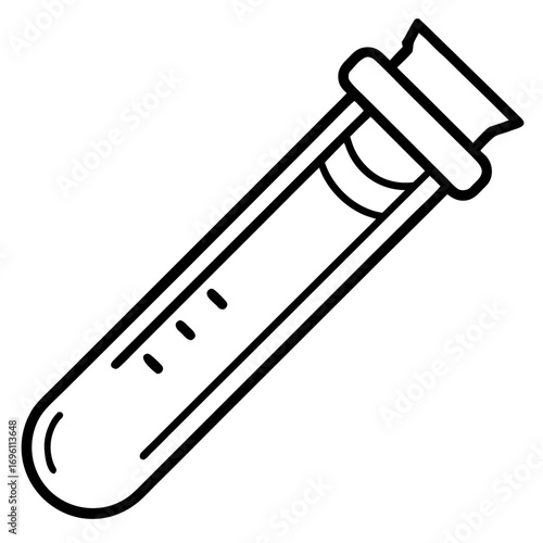 Medical Blood Sample Tube Line Art Vector