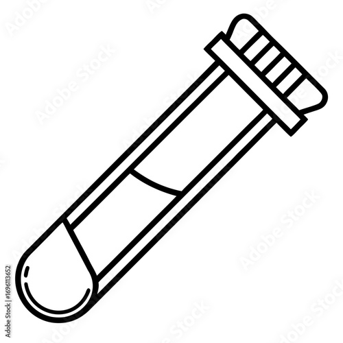 Medical Blood Sample Tube Line Art Vector