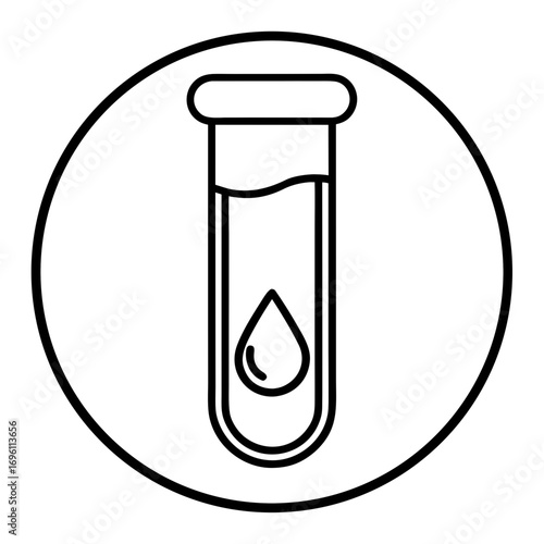 Medical Blood Sample Tube Line Art Vector