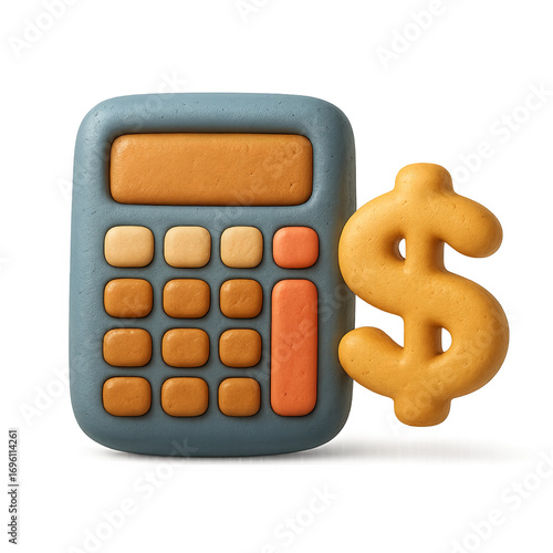 3d calculator with dollar icon for finance and accounting design