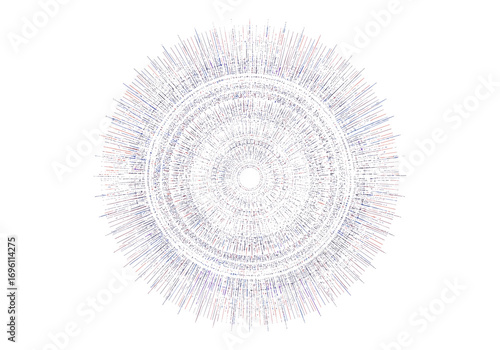 Intricate circular geometric pattern with radial symmetry abstract art design