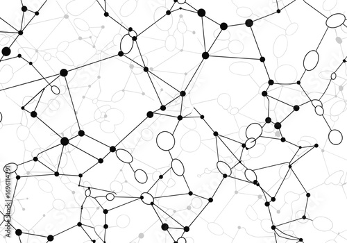 An abstract representation of interconnected nodes and lines forming a complex network structure