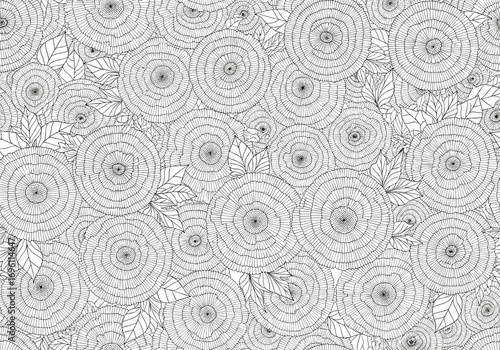 Intricate abstract art design featuring repeating natural motifs evoking exotic feathered patterns