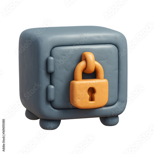 3d locked safe box icon for finance and banking design
