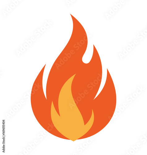 A vibrant vector illustration of various fire icons and flames symbolizes heat, danger, and burning passion