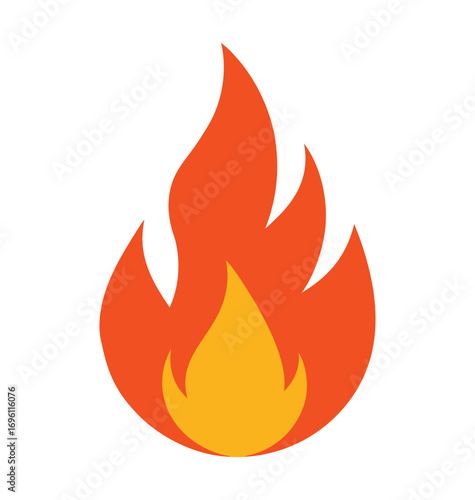 A vector set of flame and fire icons for hot danger signs and bonfire design illustrations