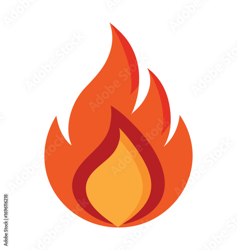 A vibrant vector fire icon set features a dynamic collection of flames and burning symbols, perfect for designs requiring a hot, powerful illustration of heat or danger