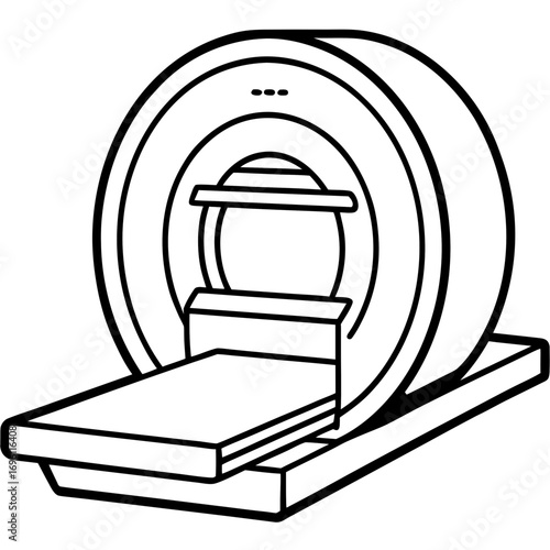 Medical CT Scan Device Vector Outline