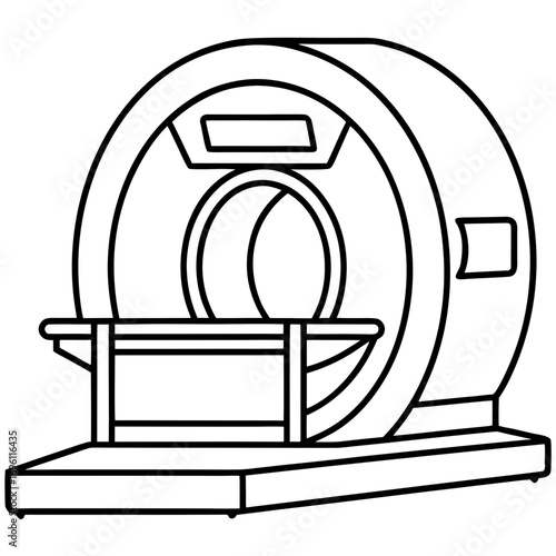 Medical CT Scan Device Vector Outline