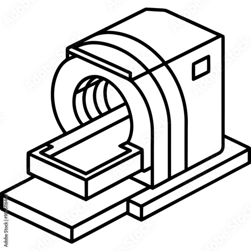 Medical CT Scan Device Vector Outline