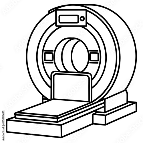 Medical CT Scan Device Vector Outline