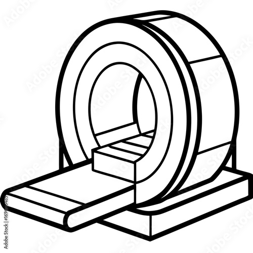 Medical CT Scan Device Vector Outline