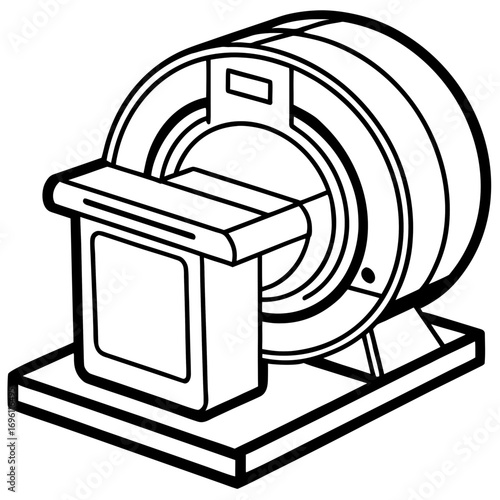 Medical CT Scan Device Vector Outline