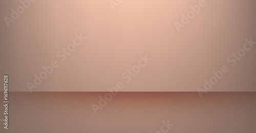 A minimalist studio setup with a soft peach-colored wall and floor, creating a seamless backdrop for product photography or design.