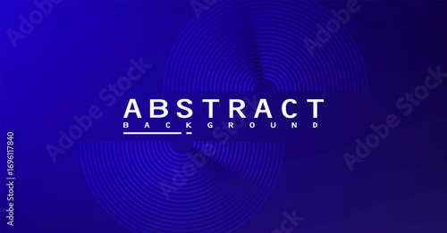 Abstract background featuring concentric circles emanating from the right side, set against a gradient of blue hues.