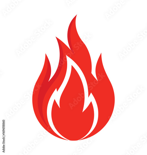 Fiery vector icons: a hot, red, and orange fire flame set for a burning illustration design