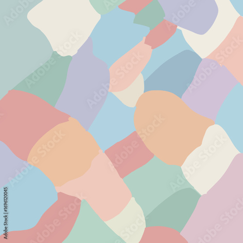 Soft Pastel Abstract Organic Shapes Background