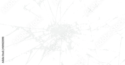 A white background featuring a central point of impact with radiating cracks and fractures resembling shattered glass or ice.