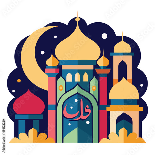 vector illustration of an old Mosque