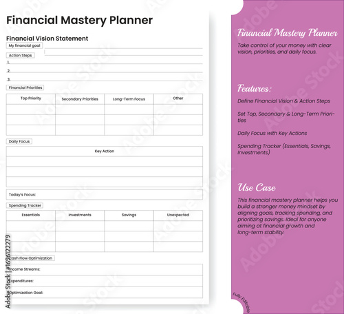 Financial Vision Planner Achieve Budget Goals Spending Tracker Cash Flow Optimization and Income Stream Management for