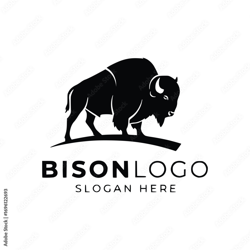 Obraz premium Bison head logo design vector illustration