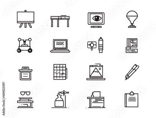 Whiteboard office accessory teaching tool icon
