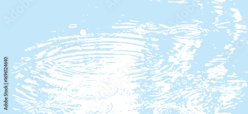 Abstract depiction of water ripples and concentric circles on a light blue background.
