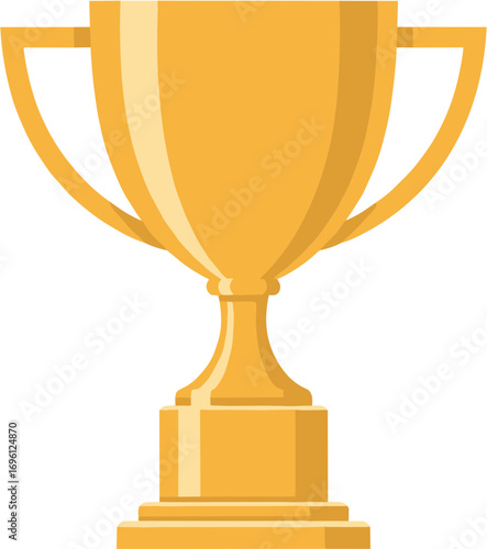 Simple Flat Golden Trophy Cup Illustration for Sport Event or Competition