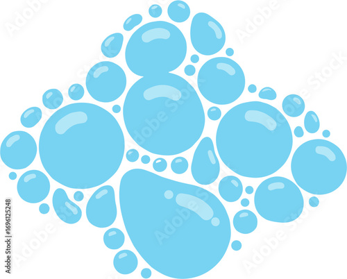 Simple Flat Style Bubble Shape Formed Star Symbol Abstract Graphic