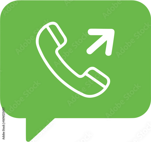 Simple Line Style Outgoing Call Phone Sign Icon Communication Element