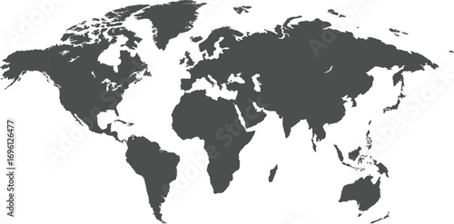 Minimalist Vector World Map – Editable Illustrator & EPS