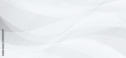Abstract background featuring smooth, flowing white and gray curves and lines creating a soft, elegant design.