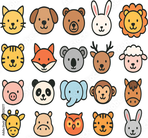 set of funny animals