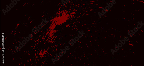 Abstract image of red splatters and drips against a dark background, resembling blood.
