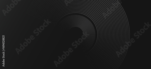 Abstract dark background with circular lines emanating from a central point.