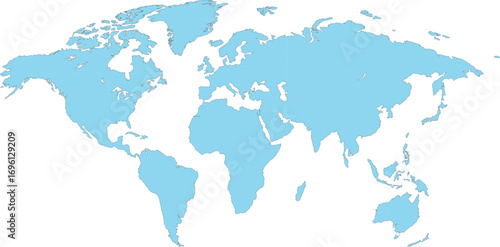 High-Quality World Map Vector – Blue Gradient Abstract Style