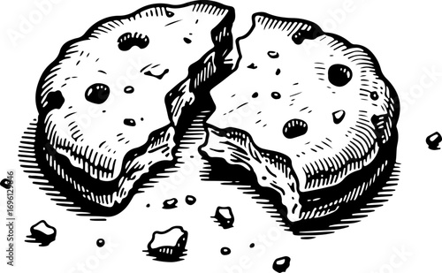 Cookies. Vector engraving style illustration