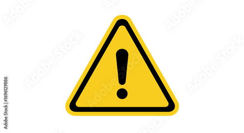 Yellow Warning Sign with Exclamation Point Symbol