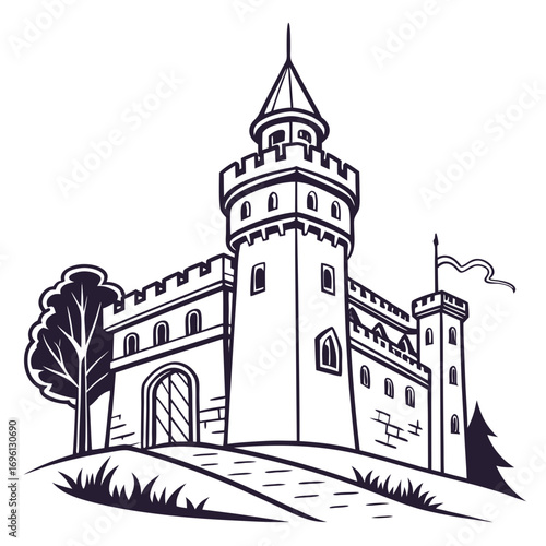 Majestic Castle on a Hilltop A Timeless Fantasy